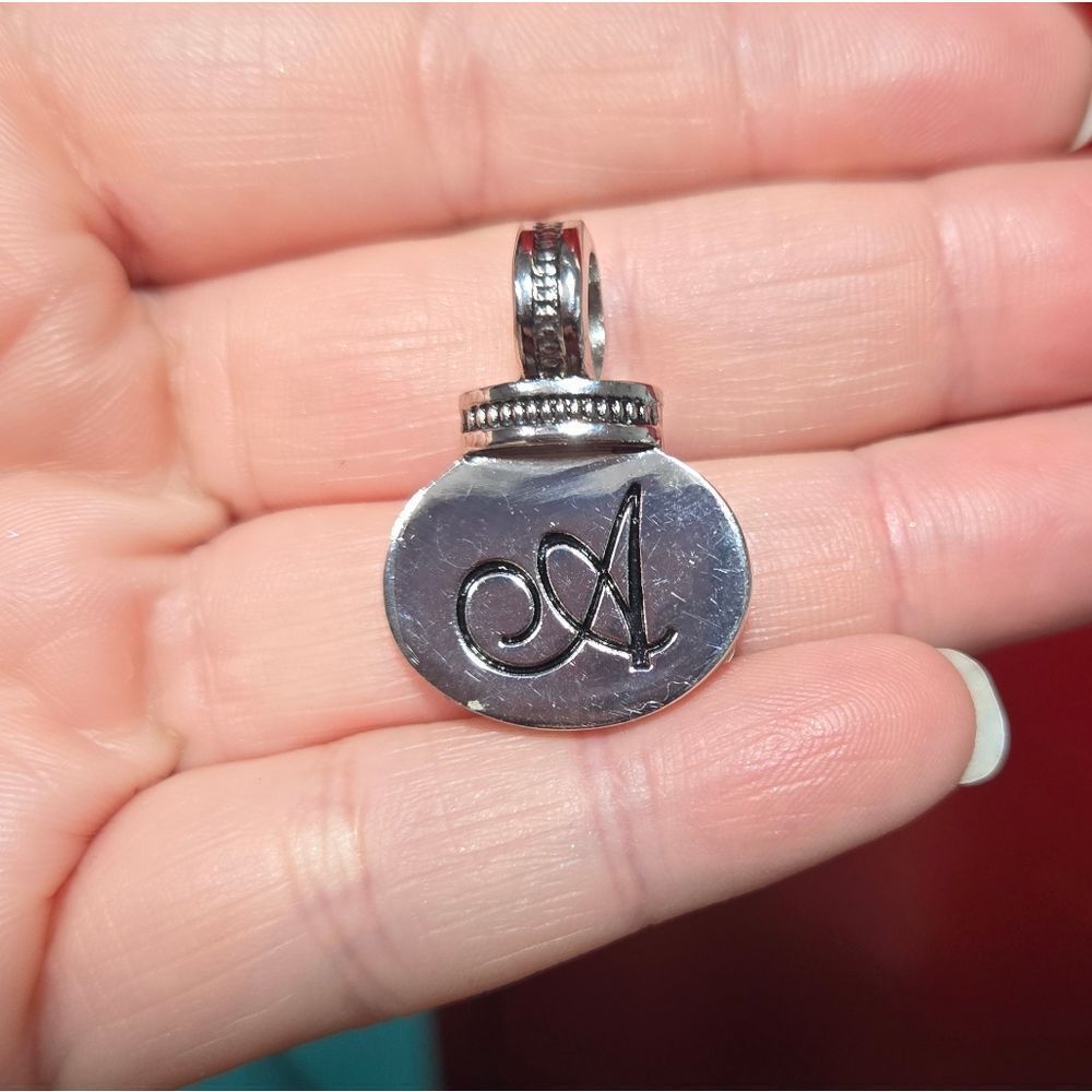 Ganz Letter A Pendant 1in Silver - Picture 7 of 8